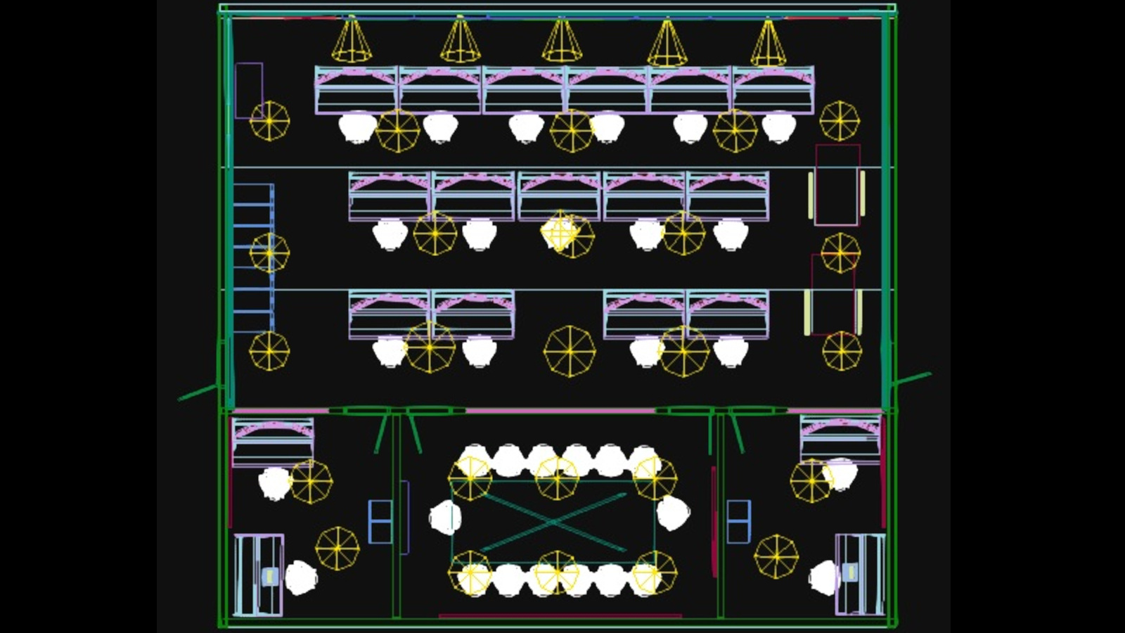 Floorplan concept for a small network operations center